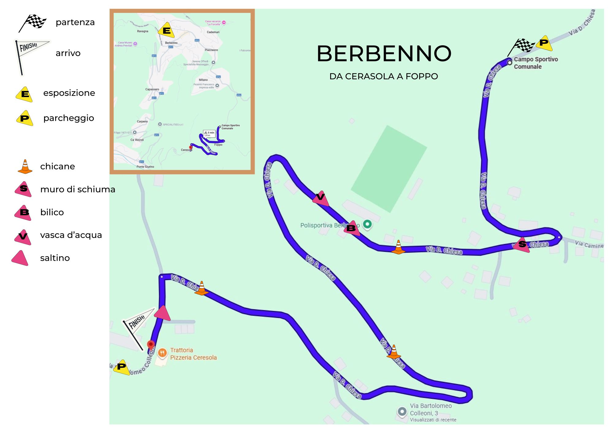 Cartina del tracciato