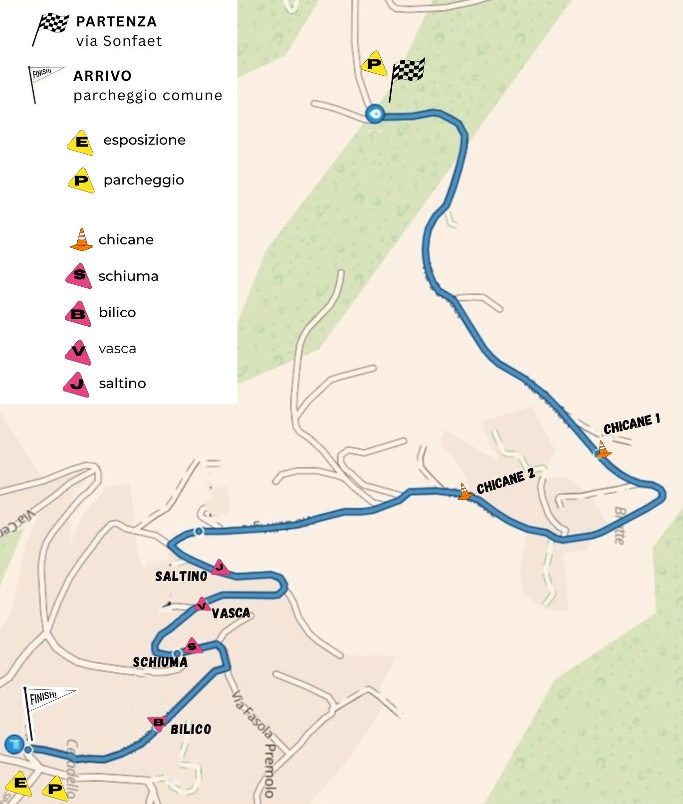 Cartina del tracciato